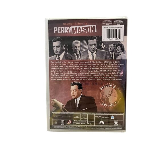 Perry Mason Season 5 Volume 1 DVD NEW Sealed Raymond Burr Classic Crime Drama - Picture 3 of 4